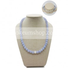 파워스톤목걸이 A형 8mm (블루스톤) 백색계열