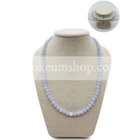 파워스톤목걸이 A형 6mm (블루스톤) 백색계열