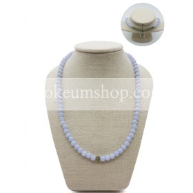 파워스톤목걸이 A형 6mm (블루스톤) 회색계열