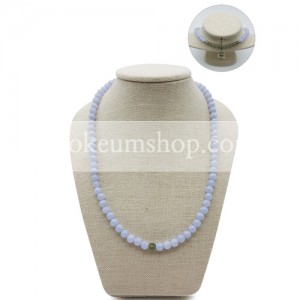 파워스톤목걸이 A형 6mm (블루스톤) 회색계열